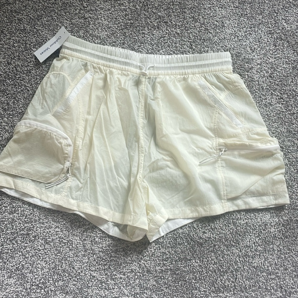 Outdoor Voices Windbreaker 3” Shorts in Milk Stone